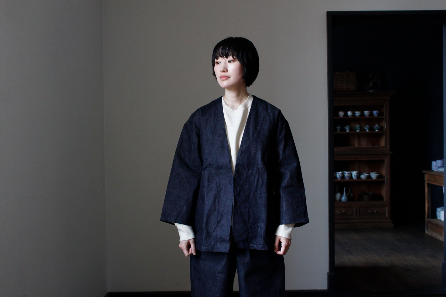 UNGAPLUS（うんがぷらす）:NAKASHI DENIM hanten jacket：