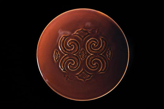 AINU × 有田燒鑄造盤，糖釉，7英寸（平秀治）