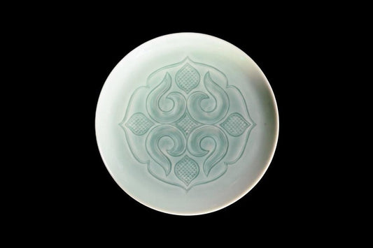 AINU x 有田燒青瓷鑄造盤，5吋（齋藤正樹）