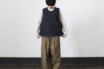 NAKASHI 牛仔圍裙背心（白色縫線） thumb 1