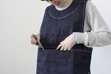NAKASHI 牛仔圍裙背心（白色縫線） thumb 2
