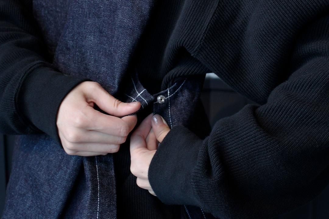 NAKASHI 牛仔圍裙背心（白色縫線） image 4