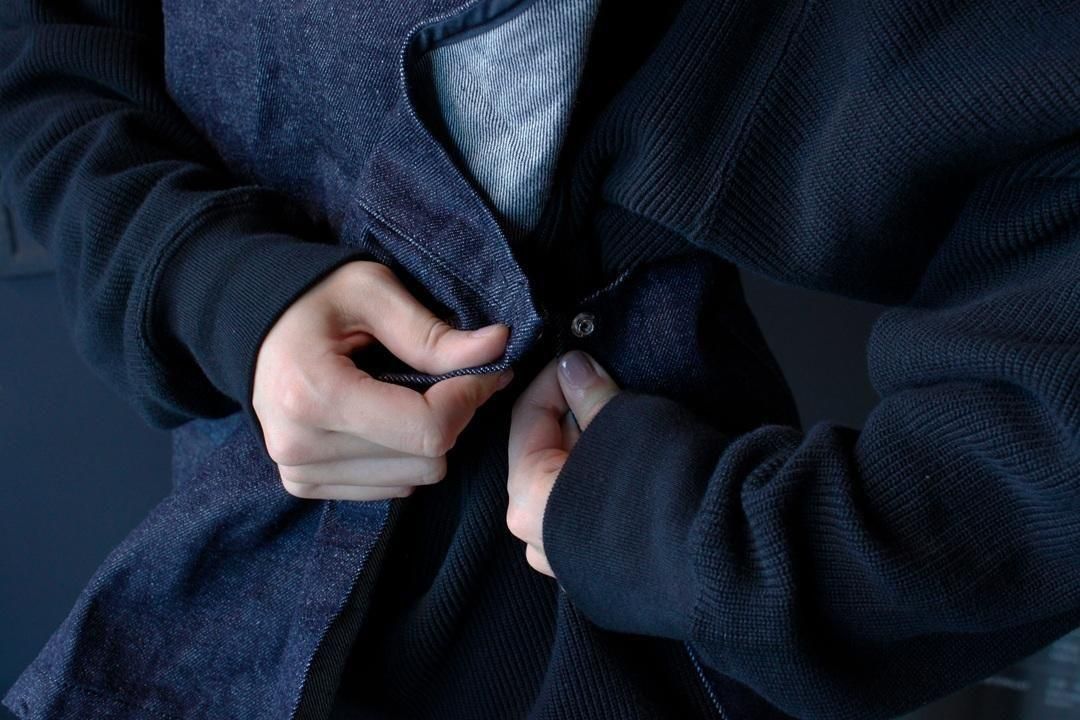 NAKASHI denim apron vest (navy stitching) image 5