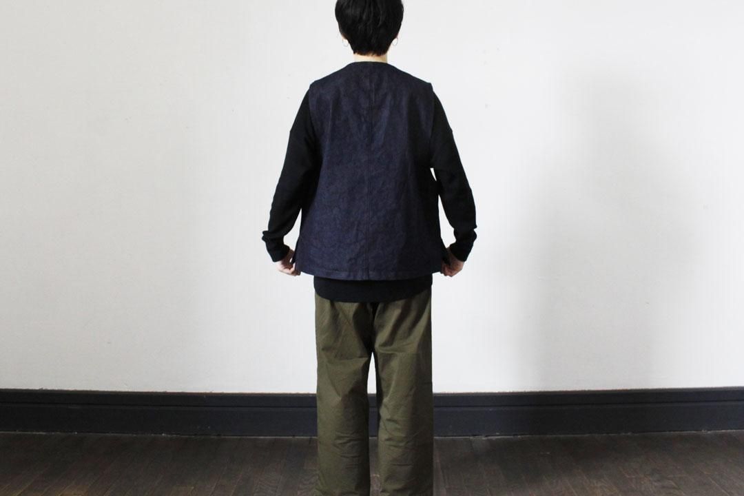 NAKASHI denim apron vest (navy stitching) image 6