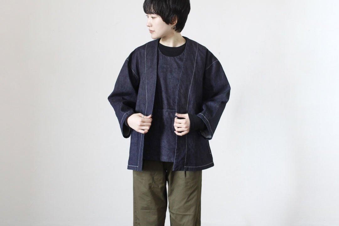 NAKASHI denim apron vest (navy stitching) image 7