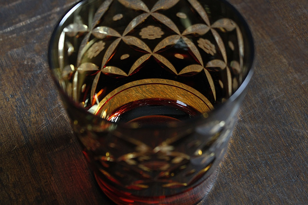 深川硝子工芸 花七宝 オールド 黒琥珀 image 2