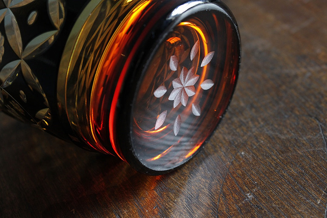 深川硝子工芸 花七宝 オールド 黒琥珀 image 3