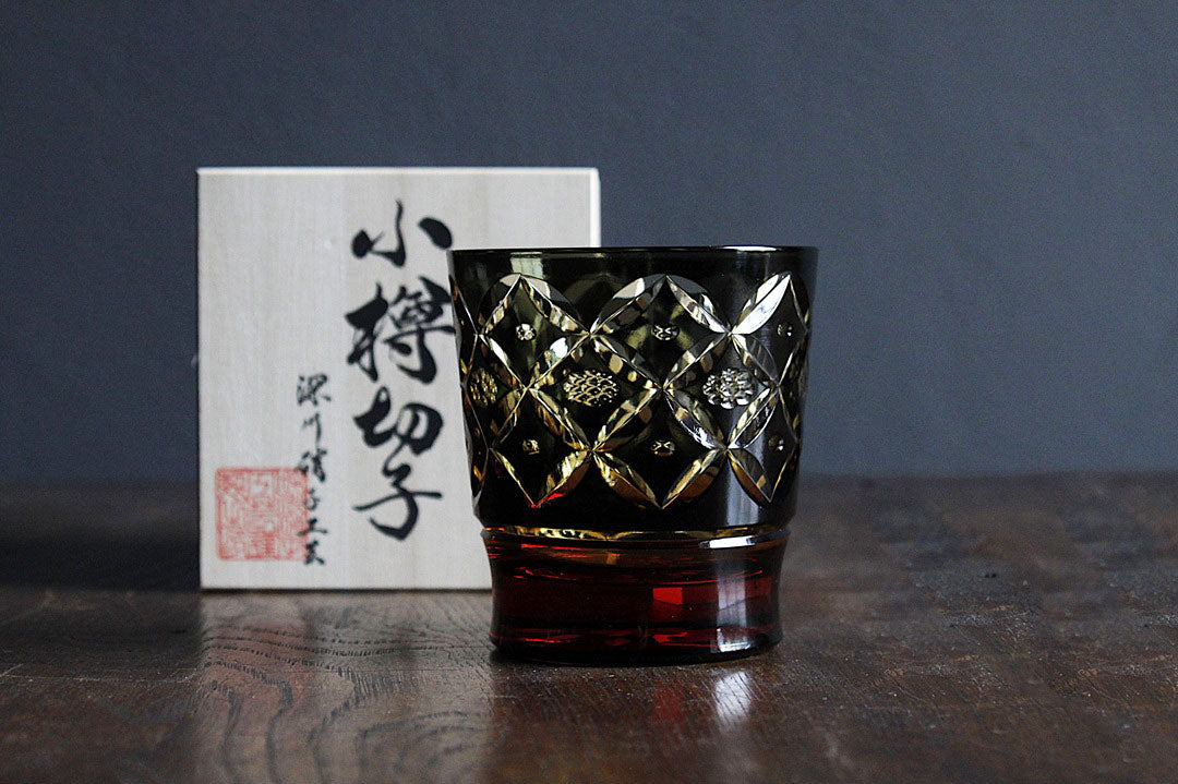 深川硝子工芸 花七宝 オールド 黒琥珀 image 4