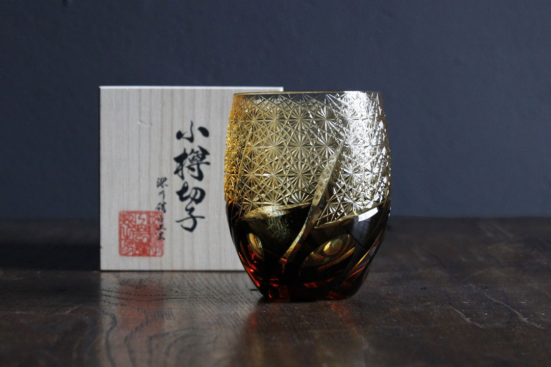 UNGAPLUS（うんがぷらす）：深川硝子工芸 漁火 タンブラー 黒琥珀