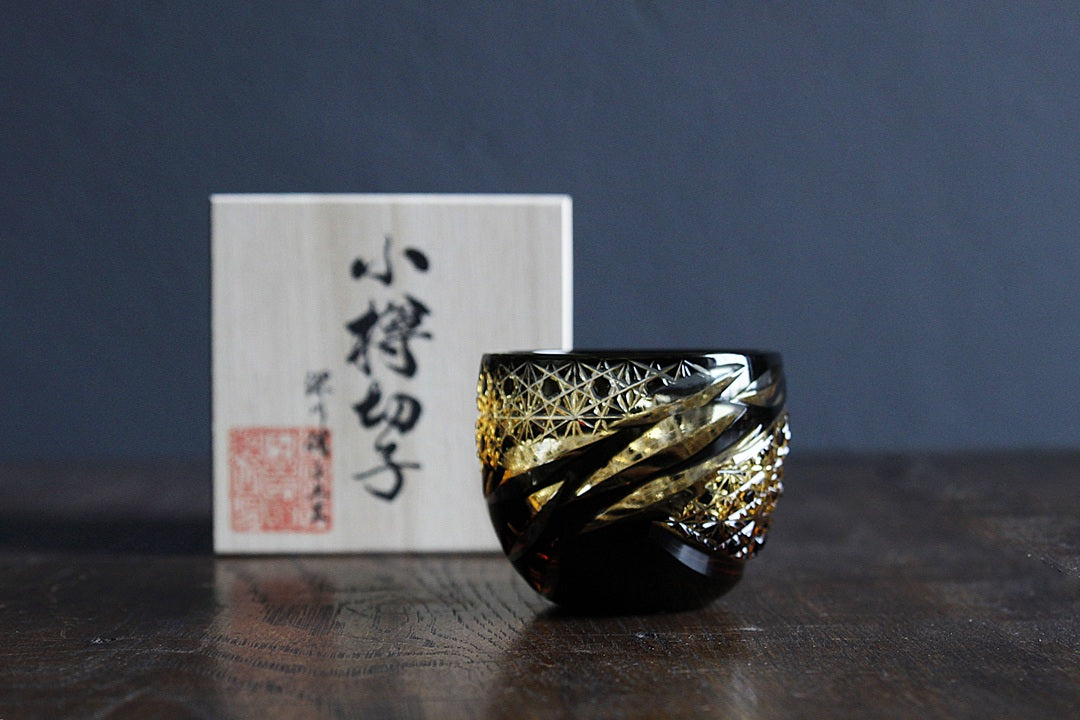 深川玻璃工藝雅酒杯，黑色琥珀色 image 4